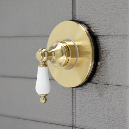 Kingston Brass KS3037PL Single-Handle Three-Way Diverter Valve with Trim Kit, Brushed Brass KS3037PL